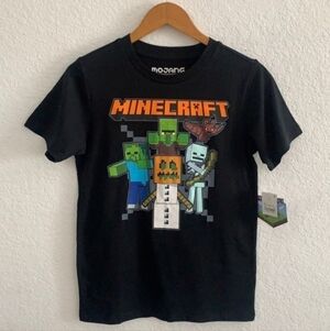 NWT Mojang Halloween Official Minecraft Graphic Tee T-Shirt Boys Black New